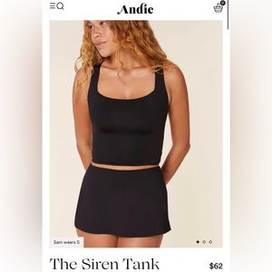 Andie Swim Siren Tank with Skirt Bottom and High Waisted Brief Bottom XS
